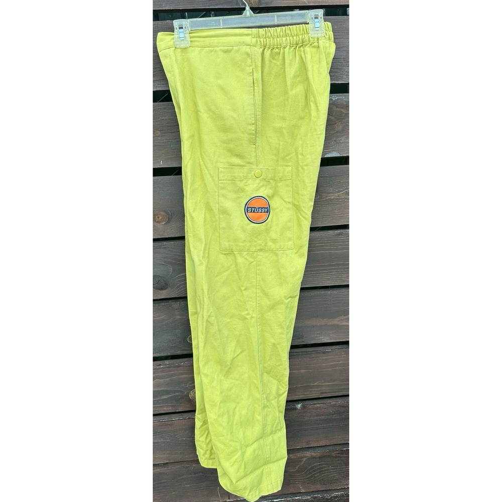 Stussy Men's Yellow Cargo‎ Skater Pocket Logo Pants Size Small